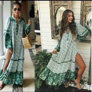 Spell Designs Winona Gown Ivy Green Dress XS